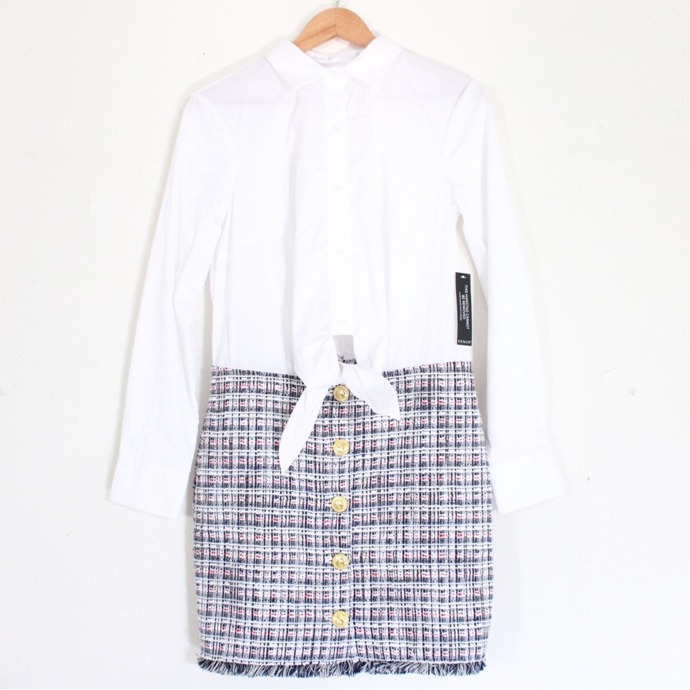 Venus Tweed Button Down Dress